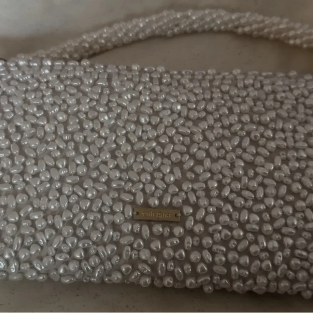 cult gaia Pearl-Beaded Wristlet — Ivory